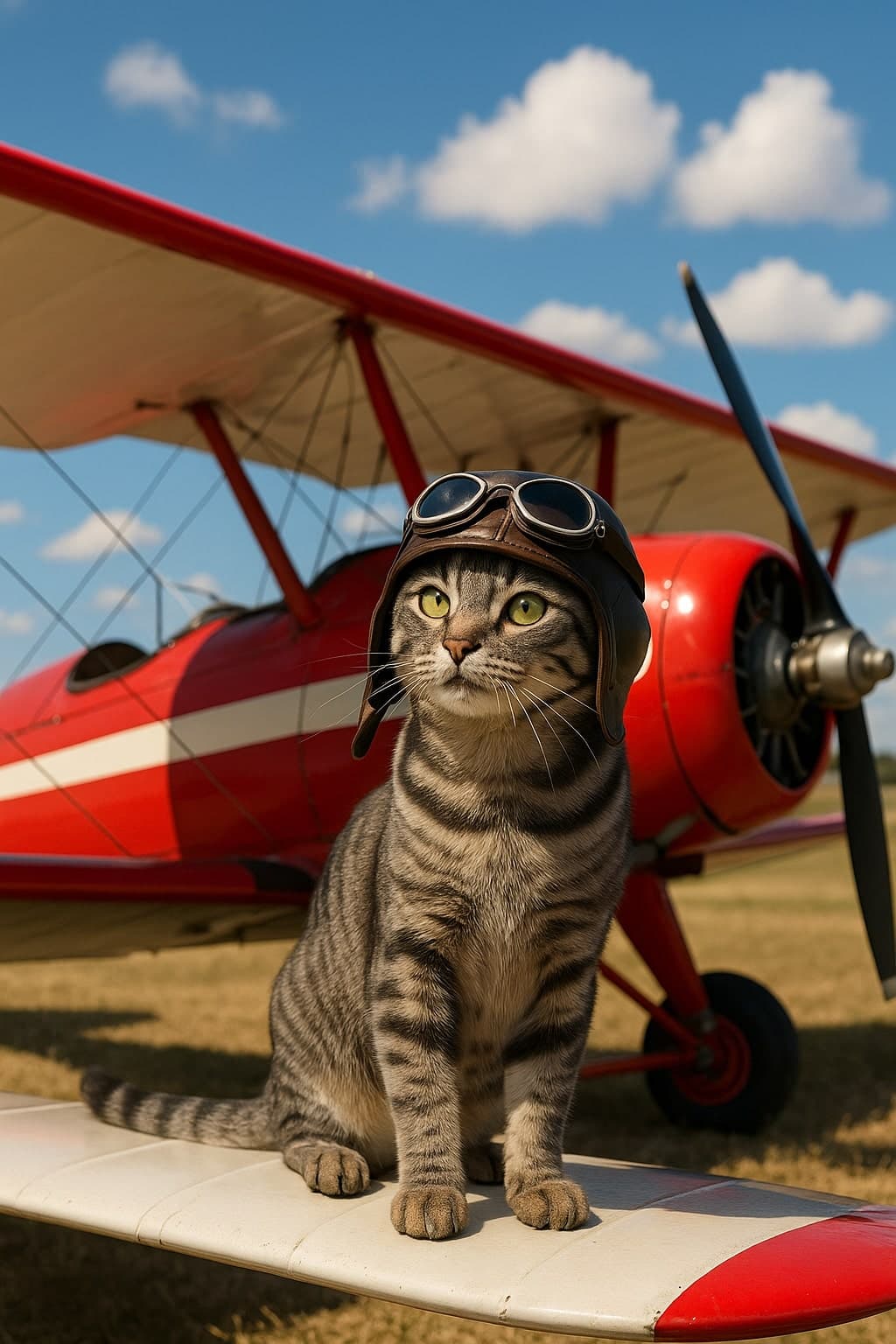 Skyward Bound: The Adventurous Tabby Aviator