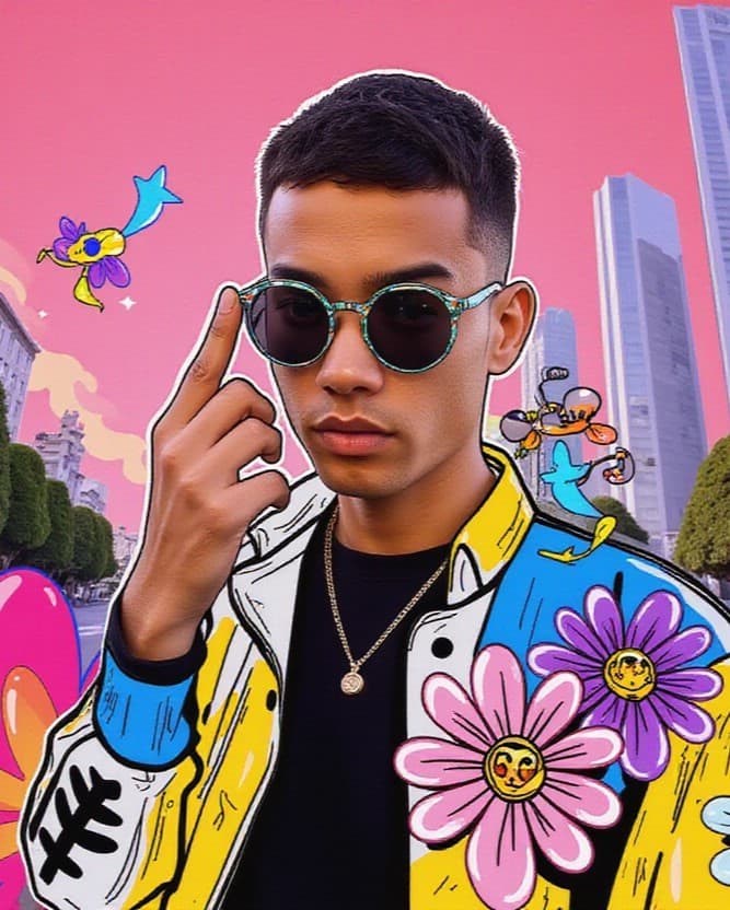 Vibrant Half Illustration